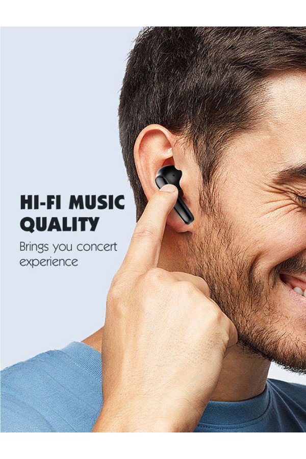 LDNIO earphones με θήκη φόρτισης T01, True Wireless, HiFi, Φ10mm, μαύρα