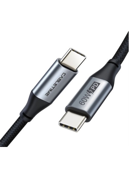 CABLETIME καλώδιο USB-C σε USB-C CT-CMCM, 60W, 480Mbps, 2m, μαύρο