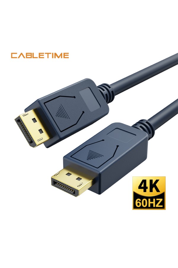 CABLETIME καλώδιο DisplayPort CT-01G, 4K/60Hz, 18 Gbps, 0.5m, μπλε