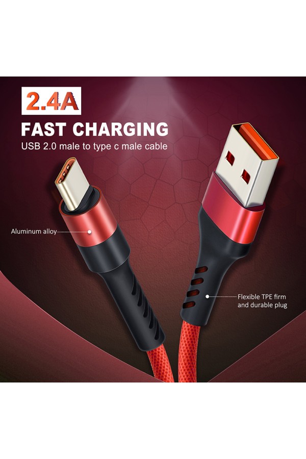 CABLETIME καλώδιο USB-C σε USB CT-PU32, 12W, 480Mbps, 1m, κόκκινο