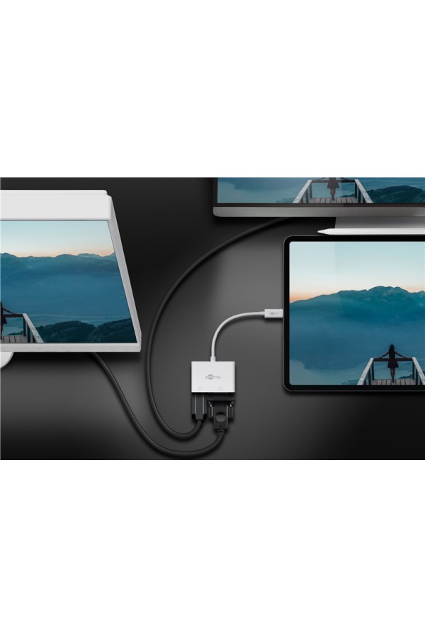 GOOBAY αντάπτορας USB-C σε HDMI & VGA 52430, 4K/60Hz, λευκός