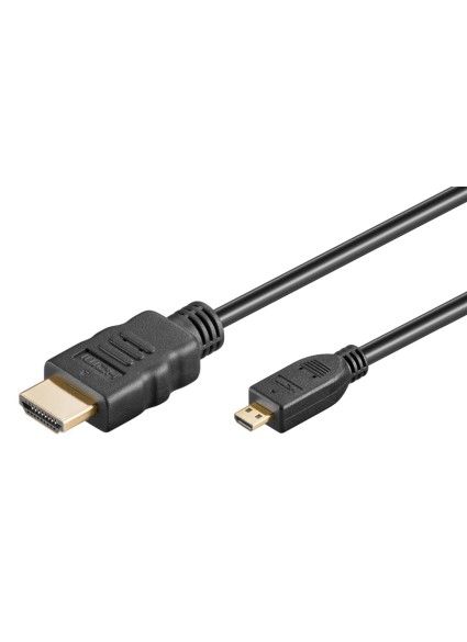 GOOBAY καλώδιο micro HDMI σε HDMI 53784 με Ethernet, 4K/60Hz, 1.5m, μαύρο