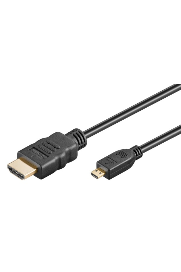 GOOBAY καλώδιο micro HDMI σε HDMI 53784 με Ethernet, 4K/60Hz, 1.5m, μαύρο