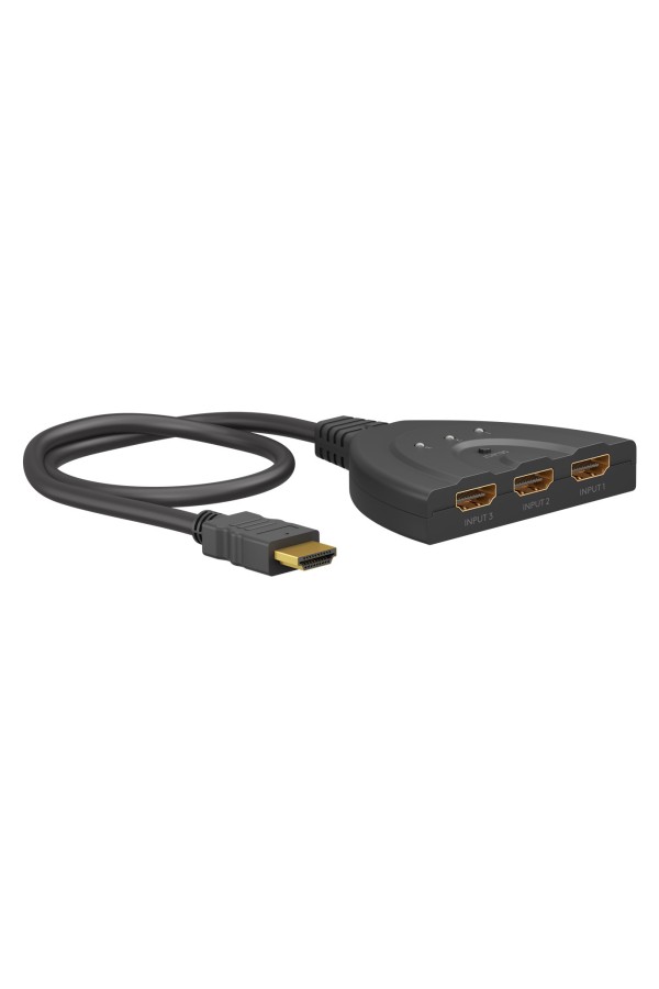 GOOBAY HDMI switch 58487, 3-in σε 1-out, 4K/30Hz, μαύρο