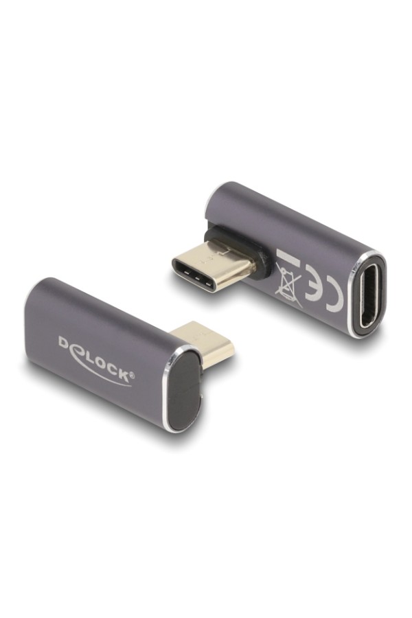 DELOCK αντάπτορας USB-C 60048, αρσενικό σε θηλυκό, 100W, 40Gbps, γκρι