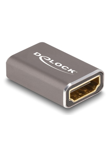 DELOCK αντάπτορας HDMI 60078 με Ethernet, 8K/60Hz, μεταλλικός, γκρι