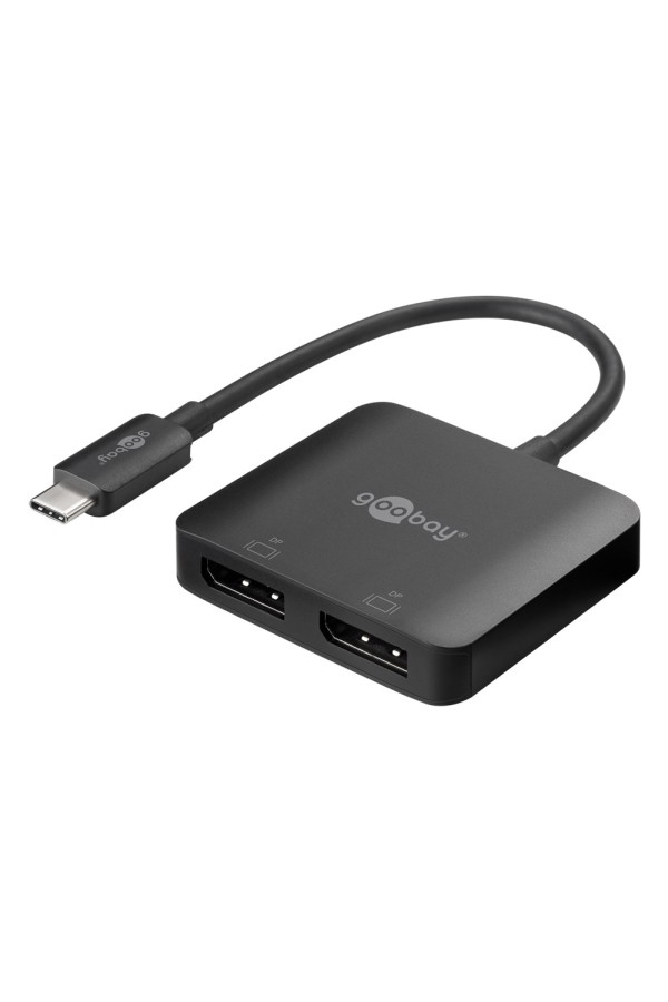 GOOBAY αντάπτορας USB-C σε 2x DisplayPort 60171, 8K/30Hz, MST, μαύρος