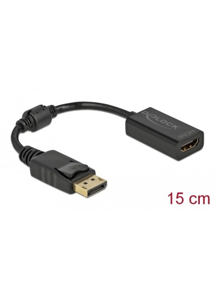 DELOCK αντάπτορας DisplayPort σε HDMI 61011, 1080p/60Hz, Passive, μαύρος