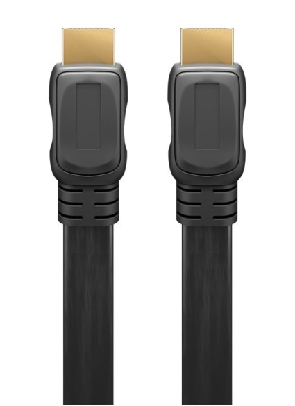 GOOBAY καλώδιο HDMI 2.0 61278, Ethernet flat 4K/60Hz 18 Gbps 1.5m, μαύρο