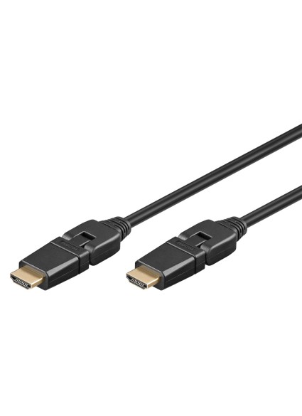 GOOBAY καλώδιο HDMI 61283 με Ethernet, 360° 4K/60Hz 18 Gbps, 1.5m, μαύρο