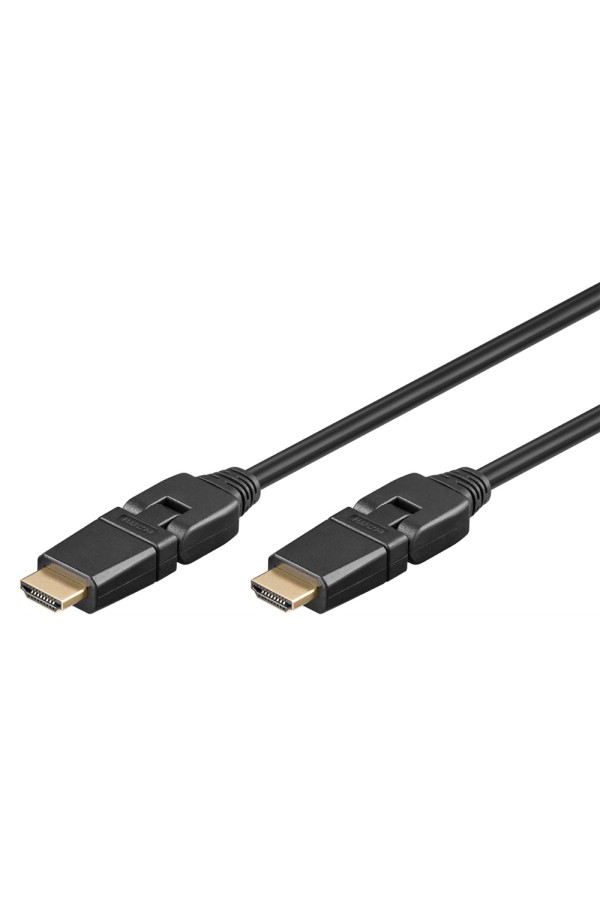 GOOBAY καλώδιο HDMI 61283 με Ethernet, 360° 4K/60Hz 18 Gbps, 1.5m, μαύρο