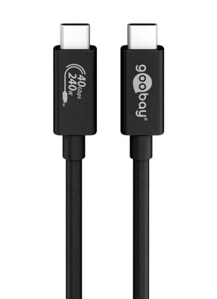 GOOBAY καλώδιο USB-C 61716, USB4 Gen 3x2, 240W, 40Gbps, 8K, 0.7m, μαύρο