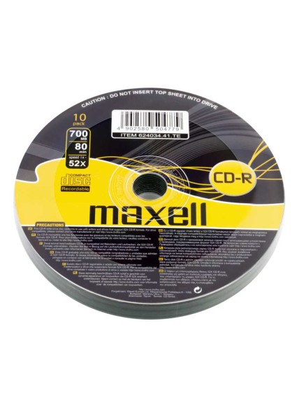 MAXELL CD-R 624034-41, 700ΜΒ, 80min, 52x speed, spindle pack 10τμχ