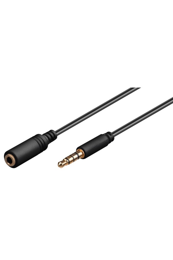 GOOBAY προέκταση καλωδίου ήχου 3.5mm 62480, 4 pin stereo, CU, 3m, μαύρο