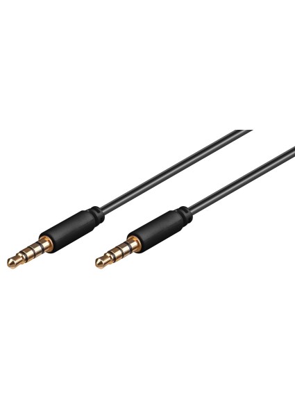 GOOBAY καλώδιο ήχου 3.5mm 63832, 4 pin stereo, copper, 3m, μαύρο