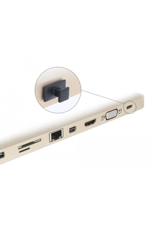 DELOCK κάλυμμα προστασίας για θύρα USB-C 64015 με λαβή, μαύρο, 10τμχ