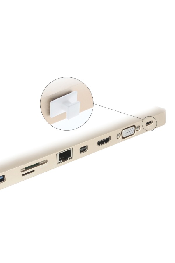 DELOCK κάλυμμα προστασίας για θύρα USB-C 64097 με λαβή, λευκό, 10τμχ