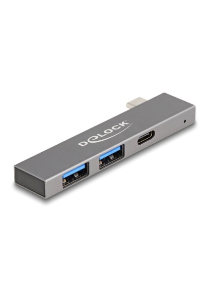 DELOCK USB hub 64275, 3x θυρών, 5Gbps, USB-C σύνδεση, γκρι