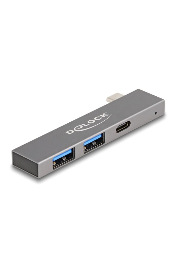 DELOCK USB hub 64275, 3x θυρών, 5Gbps, USB-C σύνδεση, γκρι