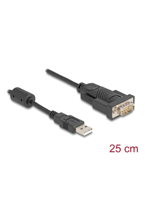 DELOCK αντάπορας USB σε RS-232 64276, 460.8Kbps, 0.25m, μαύρος