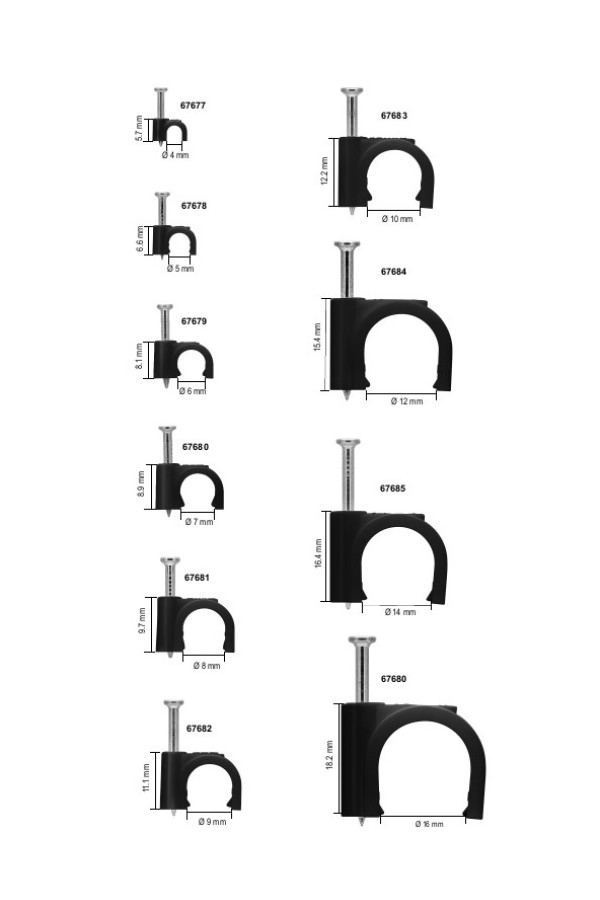 GOOBAY ρόκα στήριξης καλωδίων 64681, 8mm, μαύρο, 100τμχ