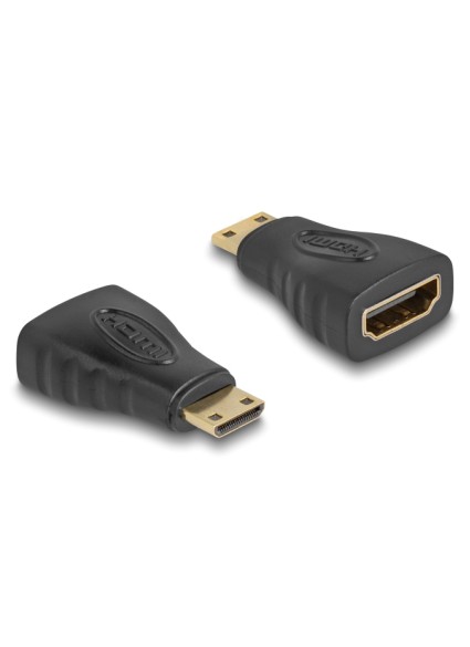 DELOCK αντάπτορας mini HDMI σε HDMI 65244, gold plated, μαύρος