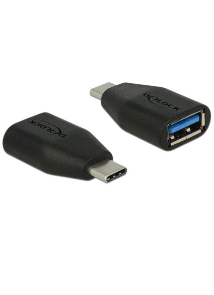 DELOCK αντάπτορας USB-C σε USB 3.1 θηλυκό 65519, 10Gbps, μαύρος