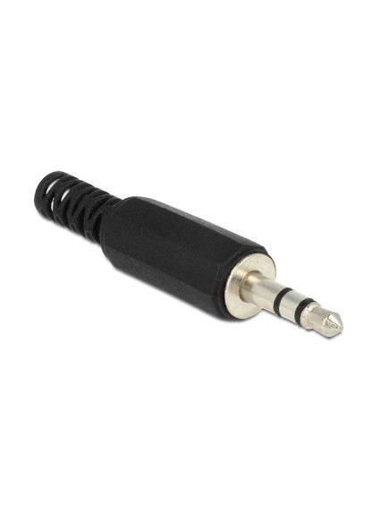 DELOCK Βύσμα 3.5mm Stereo, 3 pin, Bend Protection, πλαστικό, μαύρο