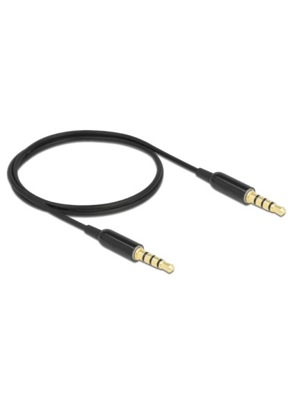 DELOCK καλώδιο 3.5mm 66075, CTIA, 32AWG, 0.5m, μαύρο