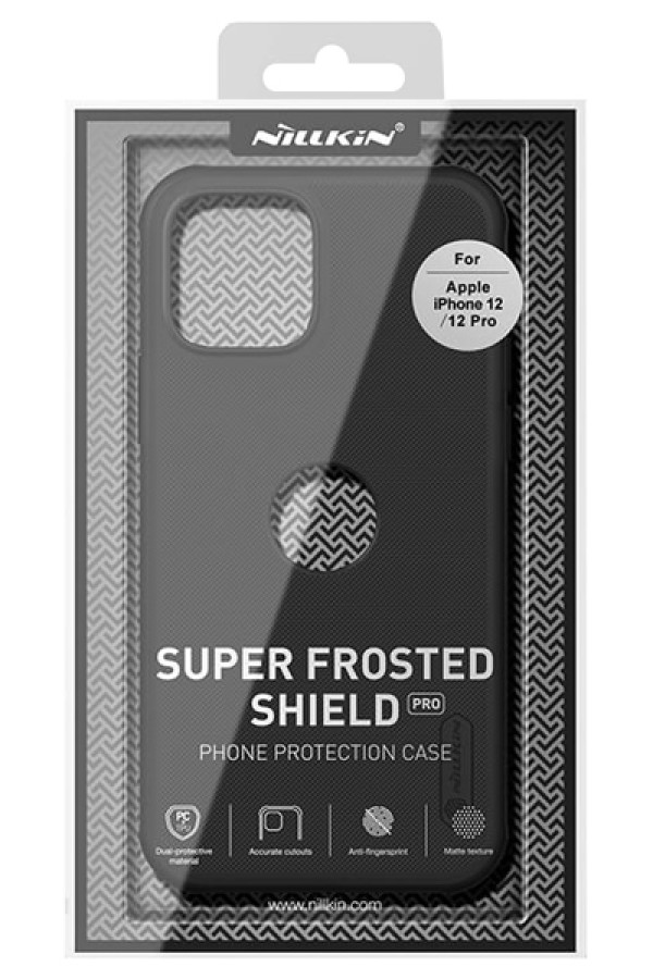 NILLKIN θήκη Super Frosted Shield για Apple iPhone 12/12 Pro, μαύρη