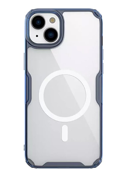 NILLKIN θήκη Nature Pro Magnetic για iPhone 15, διάφανη-μπλε