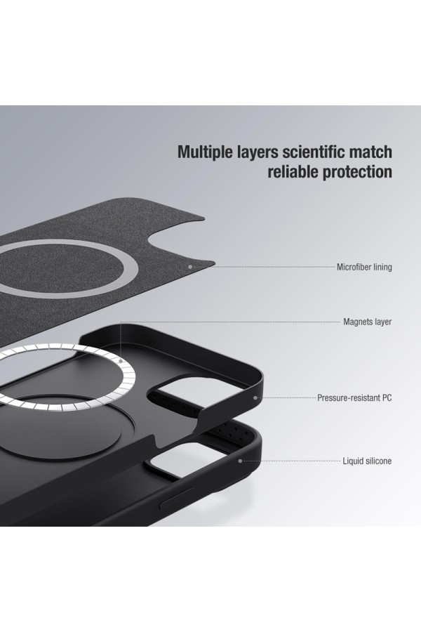 NILLKIN θήκη CamShield Silky Magnetic Silicone για iPhone 15, μαύρη