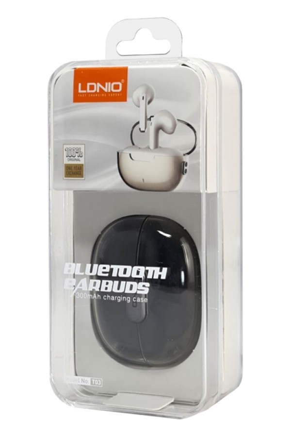 LDNIO earphones με θήκη φόρτισης T03, True Wireless, HiFi, Φ13mm, μαύρα