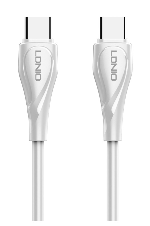 LDNIO καλώδιο USB-C σε USB-C LC611C, 65W PD, 1m, λευκό