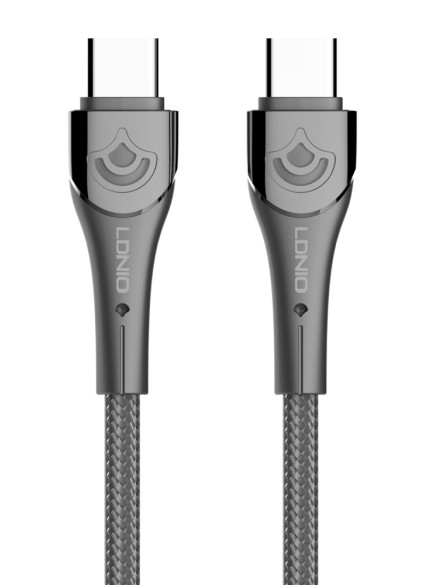 LDNIO καλώδιο USB-C σε USB-C LC861C, 65W PD, 1m, γκρι