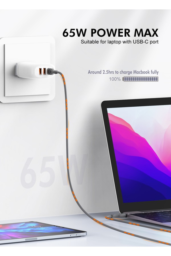 LDNIO καλώδιο USB-C σε USB-C LC811C, 65W PD, 1m, γκρι