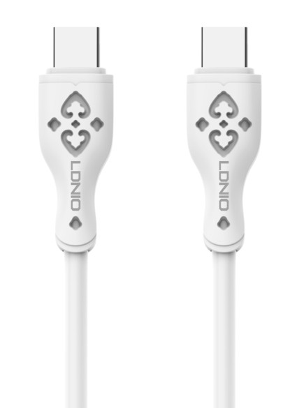 LDNIO καλώδιο USB-C σε USB-C LC812C, 65W PD, 2m, λευκό