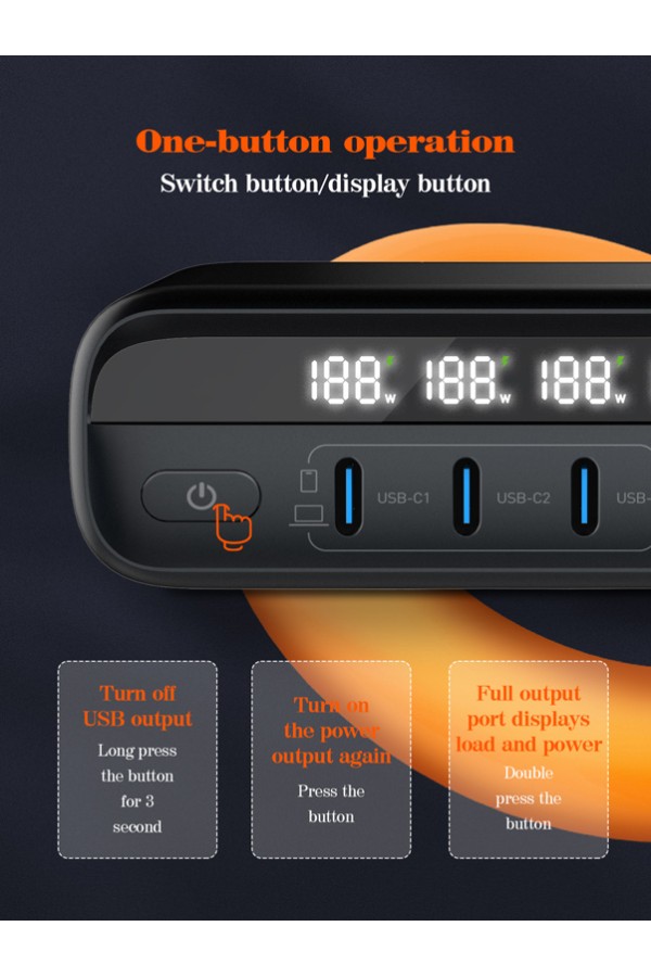 LDNIO σταθμός φόρτισης A6140C, 3x USB-C/3x USB, 140W, PD/QC, GaN, μαύρος