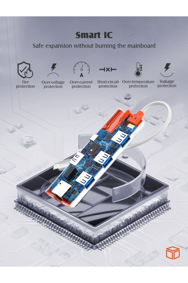 LDNIO docking station DS-26H, 6 θυρών, USB-C σύνδεση, 4K, 100W PD, λευκό