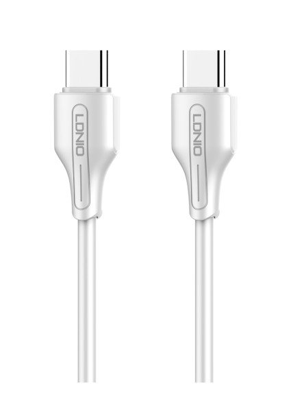 LDNIO καλώδιο USB-C σε USB-C LC122C, 65W PD, 2m, λευκό