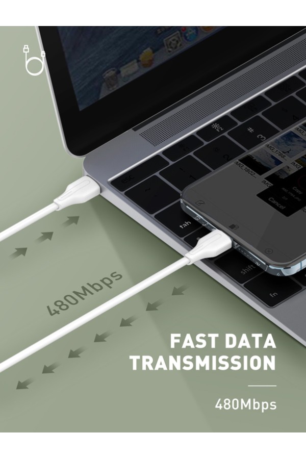 LDNIO καλώδιο Lightning σε USB-C LC122I, 30W PD, 2m, λευκό