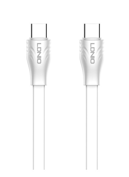 LDNIO καλώδιο USB-C σε USB-C LC131C, 65W PD, 1m, λευκό