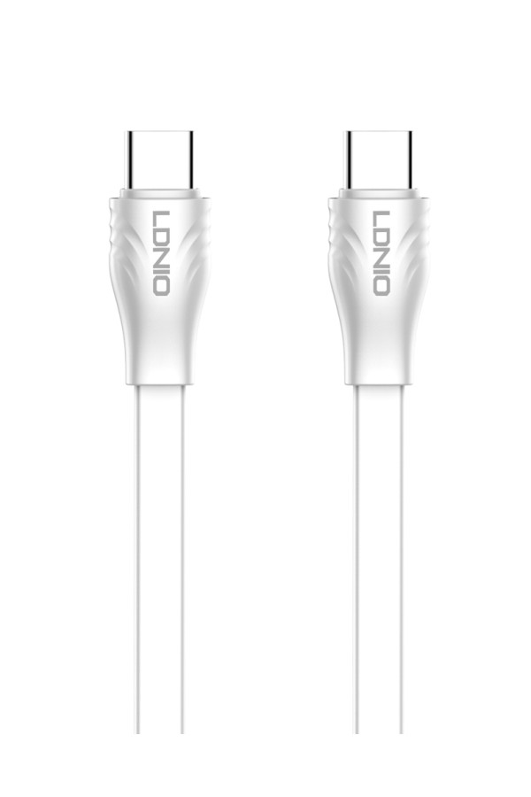 LDNIO καλώδιο USB-C σε USB-C LC132C, 65W PD, 2m, λευκό