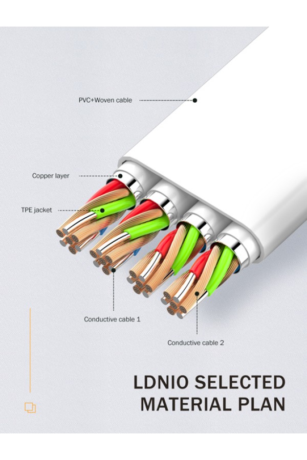LDNIO καλώδιο Lightning σε USB-C LC132I, 30W PD, 2m, λευκό