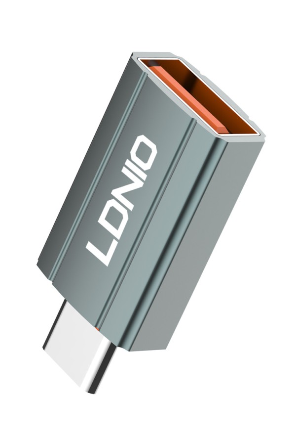 LDNIO αντάπτορας USB-C σε USB LC140, αρσενικό σε θηλυκό, γκρι