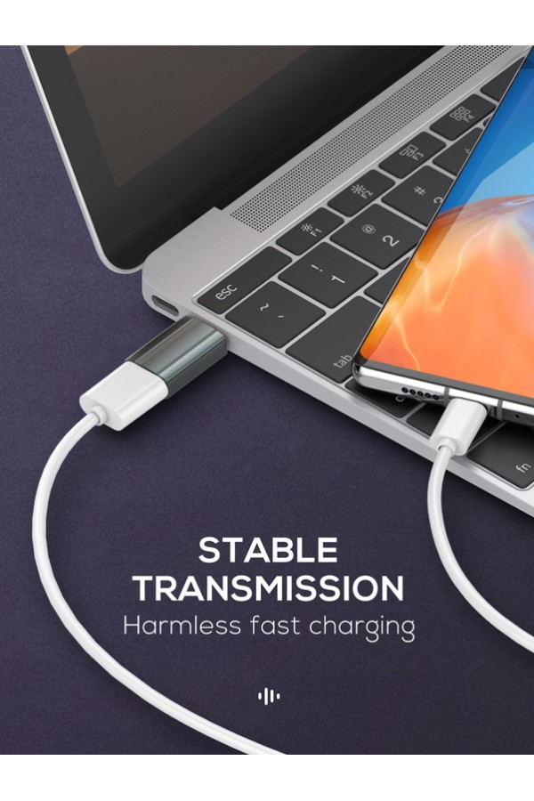 LDNIO αντάπτορας USB-C σε USB LC140, αρσενικό σε θηλυκό, γκρι