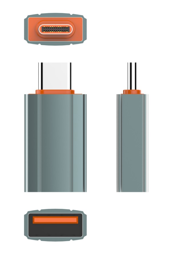 LDNIO αντάπτορας USB-C σε USB LC140, αρσενικό σε θηλυκό, γκρι