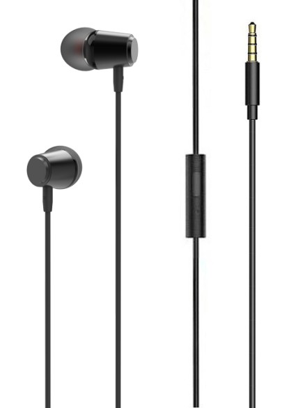 LDNIO earphones με μικρόφωνο HP03, 3.5mm σύνδεση, Φ10mm, 1.2m, μαύρα