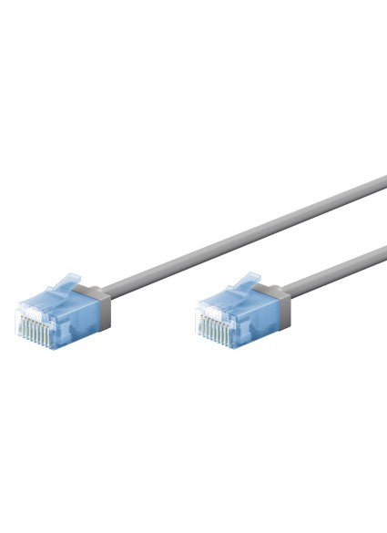 GOOBAY καλώδιο δικτύου 74222, CAT 6A U/UTP, slim, copper, 10Gbps, 1m, γκρι