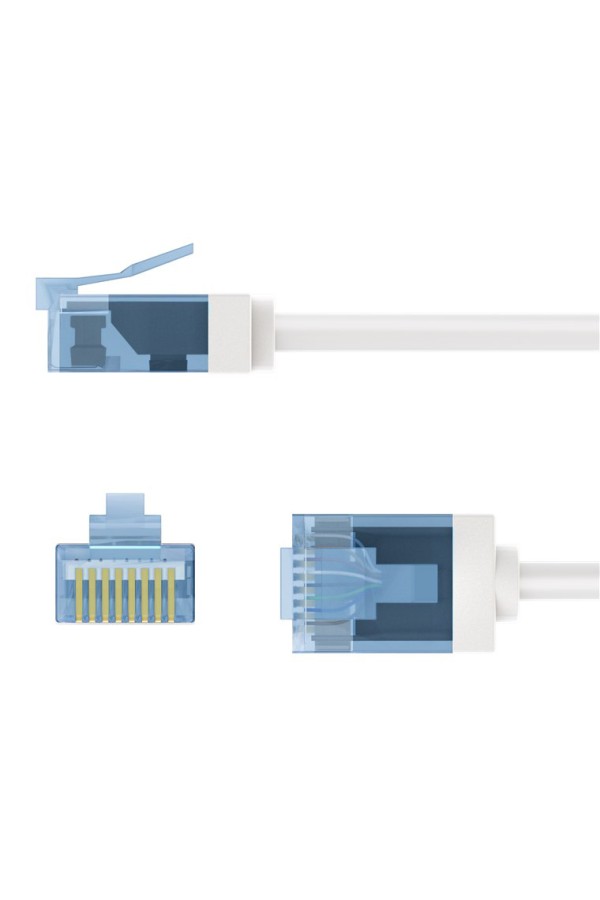 GOOBAY καλώδιο δικτύου 74244, CAT 6A U/UTP, slim, copper, 500MHz, 0.15m, λευκό